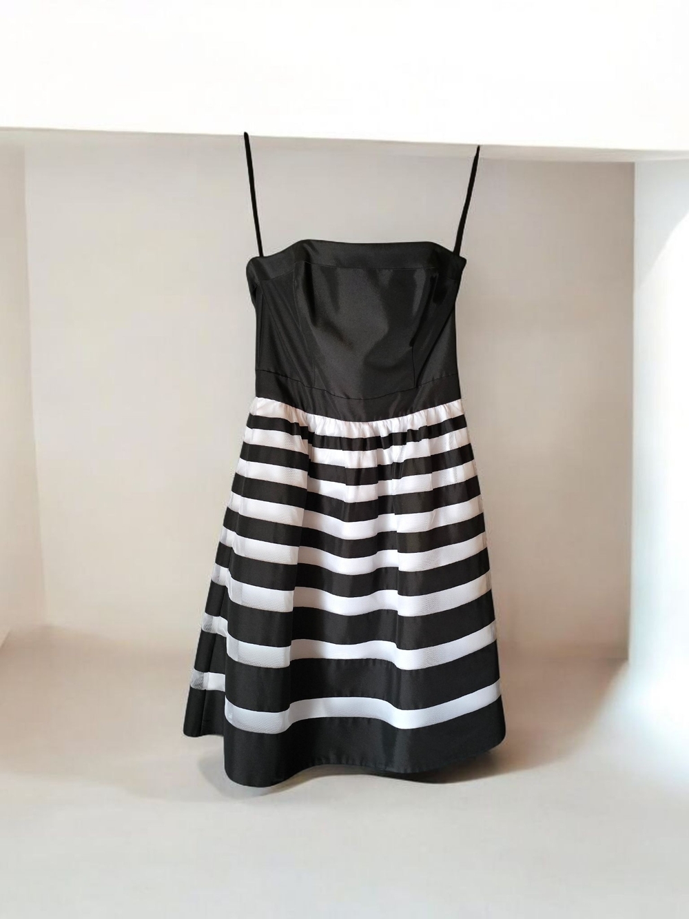 White House Black Market Striped Strapless Mini Dress